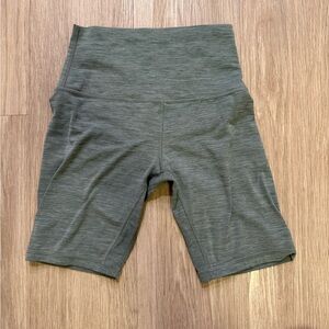 lululemon athletica High-Rise Bike Shorts in Heathered Olive